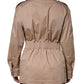 Dolce & Gabbana Beige Cotton Long Sleeve Collared Coat Jacket