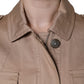 Dolce & Gabbana Beige Cotton Long Sleeve Collared Coat Jacket