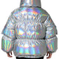 Dolce & Gabbana Silver Iridescent Puffer Full Zip Coat Jacket