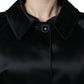 Dolce & Gabbana Black Polyester Organza Belted Coat Jacket