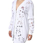 Dolce & Gabbana White Viscose Floral Cut Out Cardigan Sweater