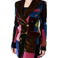 Dolce & Gabbana Multicolor Double Breasted Patchwork Blazer Jacket