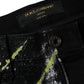 Dolce & Gabbana Multicolor Splatter Paint Cotton Skinny Denim Jeans