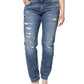 Dolce & Gabbana Blue Cotton Tattered Boyfriend Denim Jeans