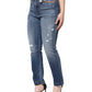 Dolce & Gabbana Dark Blue Cotton Tattered Skinny Denim Jeans