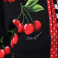 Dolce & Gabbana Black Red Cherry Mid Waist Jogger Pants