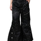 Dolce & Gabbana Black Quilted High Waist Women Wide Leg Pants