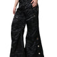 Dolce & Gabbana Black Quilted High Waist Women Wide Leg Pants