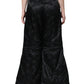 Dolce & Gabbana Black Quilted High Waist Women Wide Leg Pants