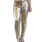 Dolce & Gabbana Metallic Gold High Waist Skinny Pants