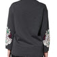 Dolce & Gabbana Gray Hydrangea CollegeStudded Floral Sweater