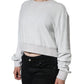 Dolce & Gabbana White Nylon Stretch Crew Neck Pullover Sweater