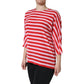 Dolce & Gabbana White Red Striped Silk Round Neck T-shirt