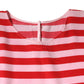 Dolce & Gabbana White Red Striped Silk Round Neck T-shirt