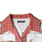 Dolce & Gabbana Multicolor Bread Print Collared Blouse Top