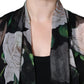 Dolce & Gabbana Black Floral Print Silk Cardigan Blouse Top