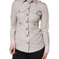 Dolce & Gabbana Beige Cotton Collared Button Down Shirt Top