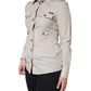 Dolce & Gabbana Beige Cotton Collared Button Down Shirt Top