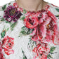 Dolce & Gabbana White Peony Lace Short Sleeves Blouse Top