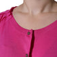 Dolce & Gabbana Pink Wool Button Down Short Sleeve Blouse Top