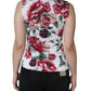 Dolce & Gabbana White Floral Lace Silk Sleeveless Tank Top