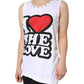 Dolce & Gabbana White I Love The Love Embellished Tank Top