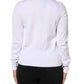 Dolce & Gabbana White Lace Cut Out Long Sleeves Pullover Sweater