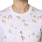 Dolce & Gabbana White Lace Cut Out Long Sleeves Pullover Sweater