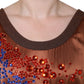 Dolce & Gabbana Brown Crystal Embellished Sleeveless Tank Top