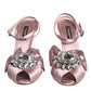 Dolce & Gabbana Pink Keira Crystal Heels Sandals Shoes