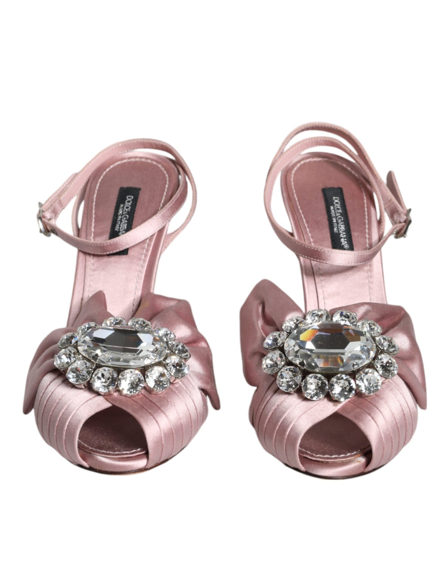 Dolce & Gabbana Pink Keira Crystal Heels Sandals Shoes