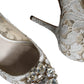 Dolce & Gabbana White Taormina Lace Crystal Heel Pumps Shoes