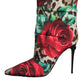 Dolce & Gabbana Multicolor Leopard Rose Mid Calf Boots Shoes