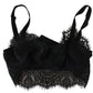 Dolce & Gabbana Black Floral Lace Stretch Bralette Underwear