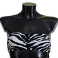 Dolce & Gabbana Black White Zebra Bandeau Swimwear Bikini Top