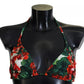 Dolce & Gabbana Multicolor Geranium Halter Beachwear Bikini Top