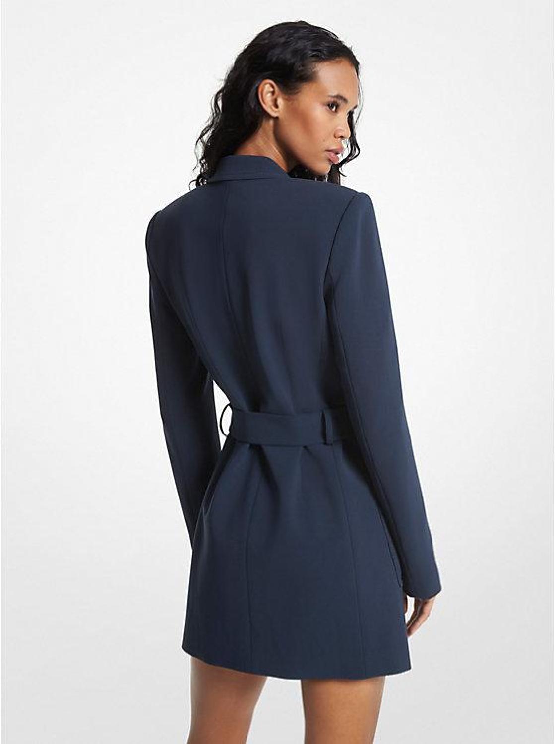 Belted Crepe Blazer Dress