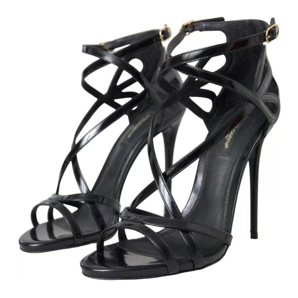 Dolce & Gabbana Black Leather Di Calfskin Sandal