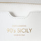 Dolce & Gabbana White Calf Leather 90's SICILY Shoulder Satchel Bag