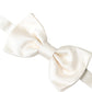 Dolce & Gabbana Off White Silk Adjustable Neck Men Bow Tie