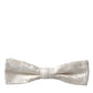 Dolce & Gabbana White Floral Silk Adjustable Neck Bow Tie