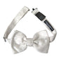 Dolce & Gabbana White Floral Silk Adjustable Men Neck Bow Tie