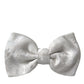 Dolce & Gabbana White Floral Silk Adjustable Men Neck Bow Tie