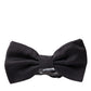 Dolce & Gabbana Black Silk Adjustable Neck Men Bow Tie