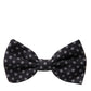 Dolce & Gabbana Black Patterned Silk Adjustable Neck Men Bow Tie