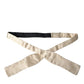 Dolce & Gabbana Beige Silk Slim Skinny Necktie Men Bow Tie