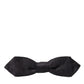 Dolce & Gabbana Black Brocade Silk Adjustable Neck Bow Tie