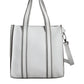 Brunello Cucinelli White Leather Logo Shoulder Strap Shopping Tote Bag