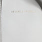 Brunello Cucinelli White Leather Logo Shoulder Strap Shopping Tote Bag