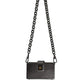 Dolce & Gabbana Metallic Gray DG BOX Leather Shoulder Chain Strap Bag